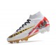 Nike Zoom Mercurial Superfly 9 Elite FG MR Vit Svart Röd Guld