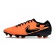 Nike Tiempo Legend 10 Elite Fotbollssko för Gräs Orange Svart