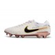 Nike Tiempo Legend 10 Elite Fotbollssko för Gräs Vit Guld Svart