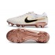 Nike Tiempo Legend 10 Elite Fotbollssko för Gräs Vit Guld Svart