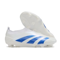 adidas Predator Elite Snörlösa FG Vit Blå