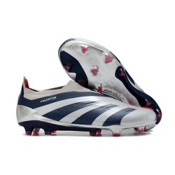 adidas Predator Elite Snörlösa FG Silver Svart Röd