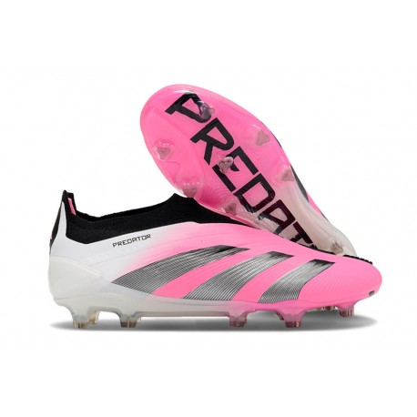 adidas Predator Elite Snörlösa FG Rosa Vit Svart