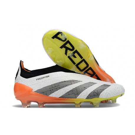 adidas Predator Elite Snörlösa FG Vit Svart Orange