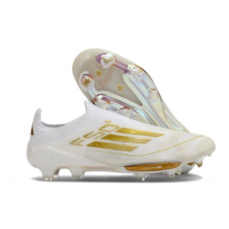 Fotbollsskor Adidas F50+ LL FG Vit Guld