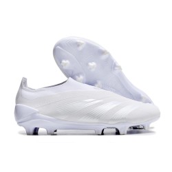 adidas Predator Elite Snörlösa FG Pearlized Vit Silver