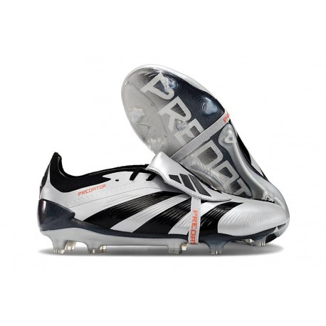 adidas Predator Elite Fold-over Tongue FG Silver Svart