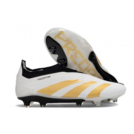 adidas Predator Elite Snörlösa FG Vit Guld