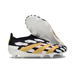 adidas Predator Elite Snörlösa FG Svart Vit Guld