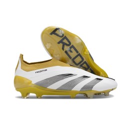 adidas Predator Elite Snörlösa FG Vit Guld Svart