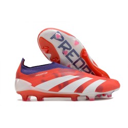 adidas Predator Elite Snörlösa FG Röd Vit