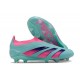 adidas Predator Elite Snörlösa FG Blå Rosa