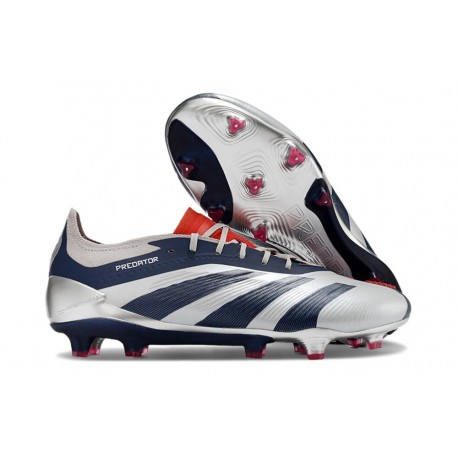 adidas Predator 24 Elite FG Silver Svart Röd