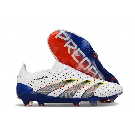 adidas Predator 24 Elite FG Vit Grå Blå Röd