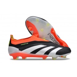 adidas Predator Elite Snörlösa FG Solar Energy Svart Vit Röd