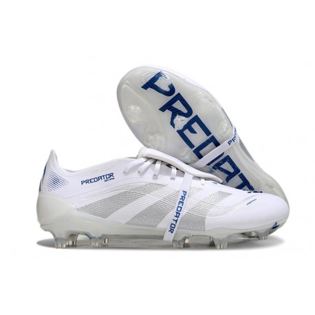 Adidas Predator Elite Fold-over Tongue FG Vit Silver Blå