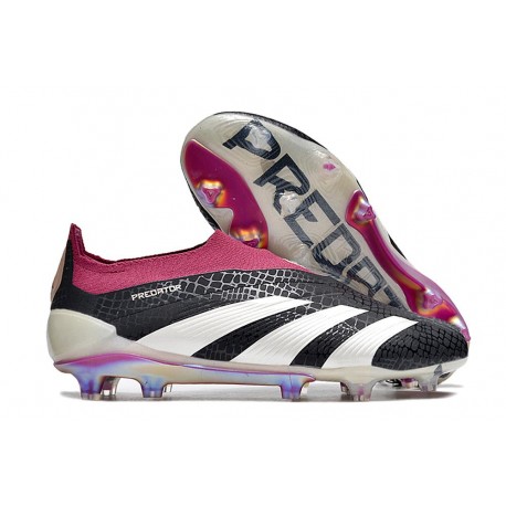 adidas Predator Elite Snörlösa FG Svart Vit Lila