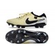 Nike Tiempo Legend 10 Elite Fotbollssko för Gräs Beige Svart