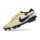 Nike Tiempo Legend 10 Elite Fotbollssko för Gräs Beige Svart