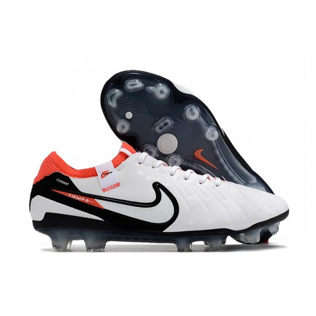 Nike Tiempo Legend 10 Elite Fotbollssko för Gräs Vit Röd Svart