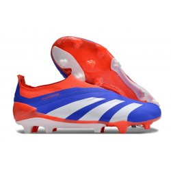 adidas Predator Elite Snörlösa FG Blå Vit Röd 